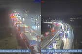 Live cameras show heavy traffic on the M62 near Leeds (Photo by motorwaycameras.co.uk)