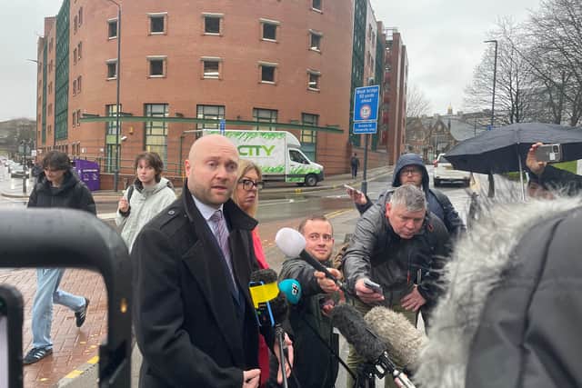 Detective Chief Inspector James Entswistle addresses the media outside LGI (Photo by National World)