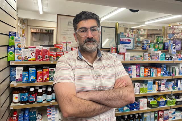 Mohammed Naseem, who owns Naseem's Chemists, said that new car parking charges would have a detrimental effect on Rothwell town centre. Photo: National World.