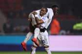 Wilfried Gnonto and Crysencio Summerville of Leeds United celebrate victory at full-time following the Sky Bet Championship match between Bristol City and Leeds United at Ashton Gate on February 02, 2024 in Bristol, England. (Photo by Ryan Hiscott/Getty Images)