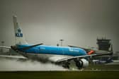 A stock image of a KLM plane at Leeds Bradford Airport, as incoming flights are diverted (Photo by Danny Lawson/PA Wire)
