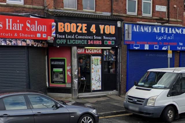 Booze 4 U, on 220 Roundhay Road, Harehills, which has had its licence revoked. Picture: Google