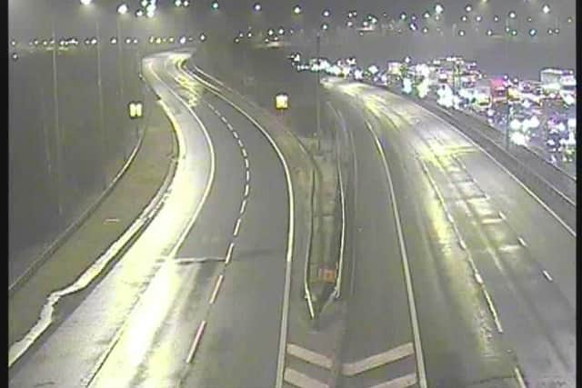 The A1M was closed in both directions near Leeds on Friday evening (Photo by Highways England)