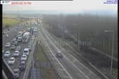 There are major delays on the M62 in Leeds following a multi-vehicle crash (Photo by motorwaycameras.co.uk)