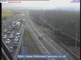 There are major delays on the M62 in Leeds following a multi-vehicle crash (Photo by motorwaycameras.co.uk)