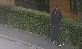 Video grab from CCTV footage of a man wanted in relation to an assault on a young woman on Ilkeston Road, Nottingham on August 18 2023.