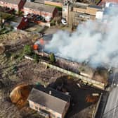 The fire broke out at the church hall which stands over the road from St Bartholomew's Church, on Wesley Road, Armley