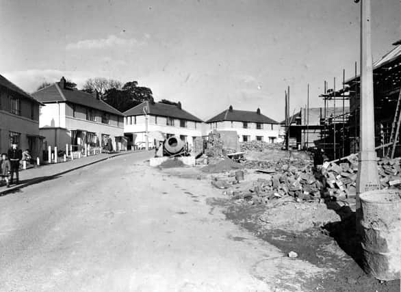 Construction of Brooklands Lane on the Seacroft Estate. Pictured in October 1951.