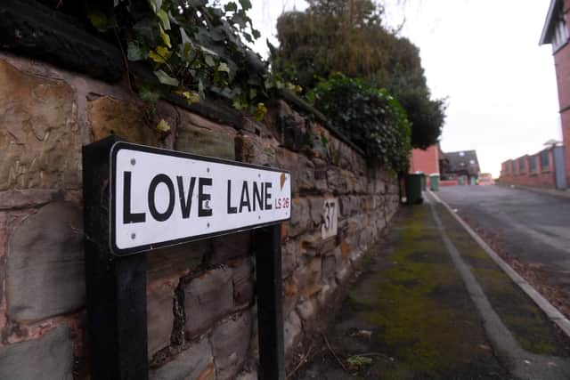 It is not only romantic love that abounds on Love Lane, but also neighbourly spirit. Photo: Simon Hulme.