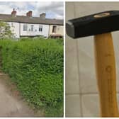 Wood burst into the home on South View and swung the hammer at man who knew nothing of him. (library pics by Google Maps / National World)