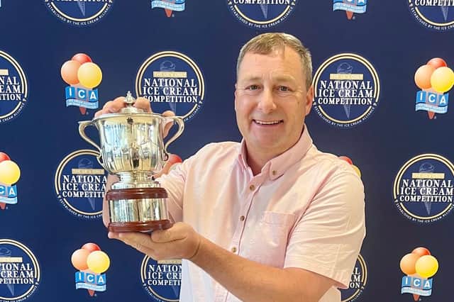 Ian with the the Zygmunt Nurkowski & Sons Cup (Photo by the Ice Cream Alliance)