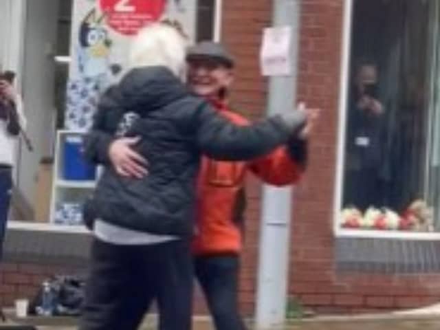 The clip of the couple dancing in Leeds city centre has been viewed hundreds of thousands of times