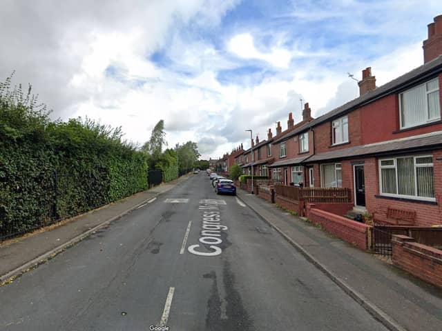 A man has been arrested after being found in a car that had flipped onto its side on Congress Mount, Armley, Leeds on February 19. Photo: Google.