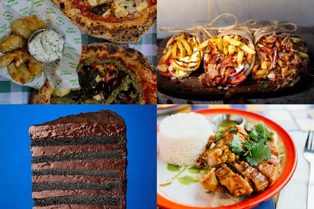 Leeds restaurants have been crowned the best at the annual Deliveroo awards. Clockwise from left, Pizza Pilgrims, Mythos, Zaap Thai and GET BAKED. 