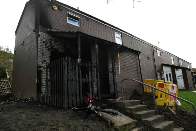 The house on Beckhill Green has been "destroyed" in the fire