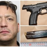 Campbell's DNA was found on the trigger of the powerful pistol that was found at a house in Bramley, along with a magazine full of live bullets. (pics by WYP)