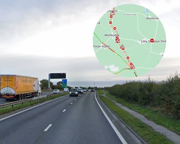 There are major delays on the A1 northbound in Darrington following a HGV crash (Photo by Google/AA)