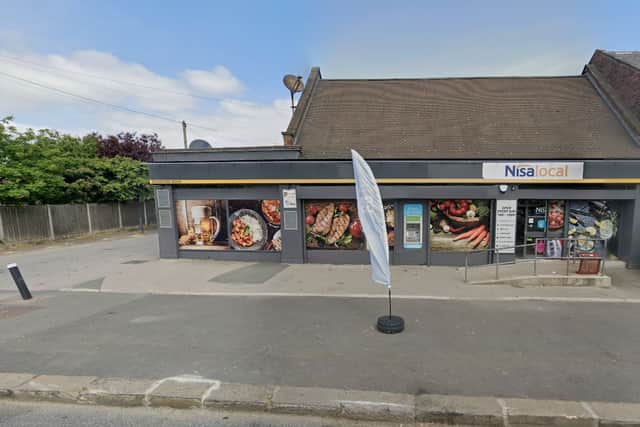 Two tills were ripped out with crowbars during an armed robbery at the Nisa Local store on Bradford Road, Tingley, on February 23. Photo: Google.