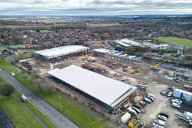 Drone footage shows great progress at  St Georges Retail Park in Middleton, South Leeds. Picture by Savills