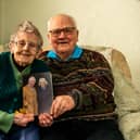 Doreen and Leo Kelly, from Wakefield, received a letter from the King and Queen on their platinum wedding anniversary. Picture By Yorkshire Evening Post Photographer, James Hardisty