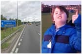 Callum Rycroft, 12, was hit by a car while attempting to run across the M62 motorway. Pictures: Google/WYP