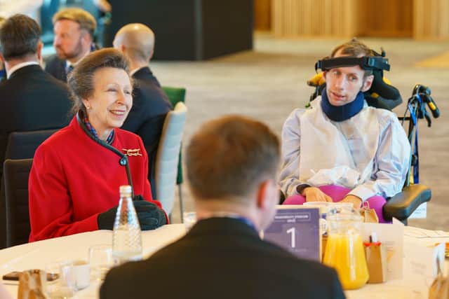 Princess Anne was the guest of honour at Headingley Stadium on February 28, where she met Leeds Rhinos legend Rob Burrow, who has campaigned to raise awareness of MND. Photo: Dominic Lipinski/Getty Images.