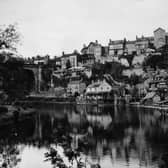 Knaresborough as seen from the steps to the Castle in October 1950.