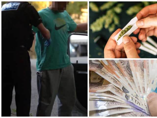 Farooq's phone pinged with orders when police were searching him and his car in Leeds, uncovering £2,500 of drugs and cash. (library pics by National World)