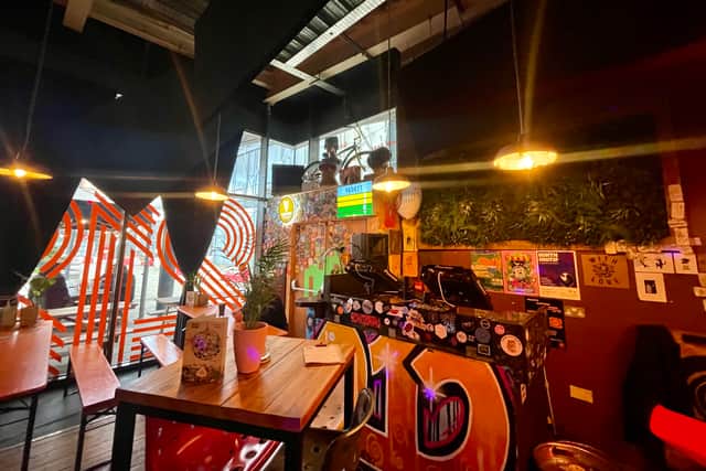 212's unique décor includes mannequins, BMX cycles and skateboard trucks for door handles.