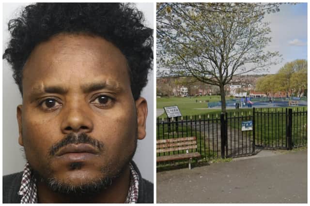 Yawhanes plied the woman with drink then dragged her into a park where he raped her. (pics by WYP / Google Maps)