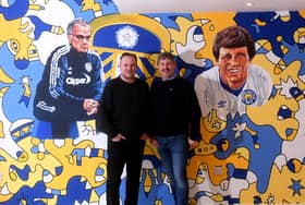 Artists Nicolas Dixon Lee Buccilli have painted the Leeds United mural for a purpose built summerhouse/bar in Calverley.