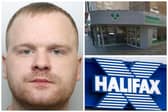 Jones targeted the building societies in Wakefield city centre and in Ossett. (pics by WYP / Google Maps / Adobe) 