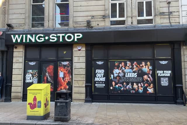Signs for the new Wingstop branch appeared on Boar Lane this week. Photo: National World.