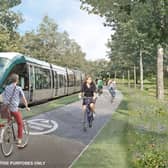 Phase one of the tram system would feature two lines covering Leeds and Bradford. Photo: WYCA