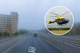 A police helicopter was deployed after a car refused to stop for police on the A64 in Leeds