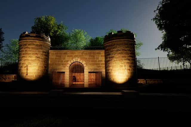 An artist's impression of the bear pit lit up.