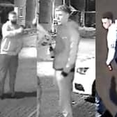 West Yorkshire Police need to identify these three people as they investigate a serious assault in Castleford (Photo by West Yorkshire Police)