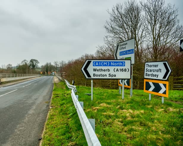 Tenter Hill Bridge, which carries Thorner Road over the A1(M), will shut for a period of five weeks from March 21. Picture: James Hardisty
