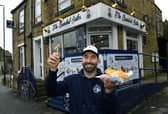Owner Alex Papaioannou outside his Leeds fish and chip shop, The Bearded Sailor in Pudsey, which has been named among the top 50 chippies in the UK by Fry Magazine (Photo by Jonathan Gawthorpe/National World)