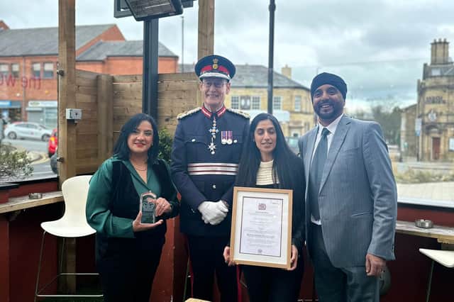 From left, Tina Suryavansi, Lord Lieutenant Ed Anderson, charity supporter Indie Sehra and Aky Suryavansi.