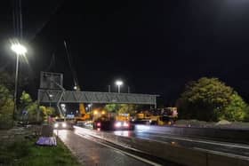 The new “super-span gantry” will be built over the M621 in Leeds.