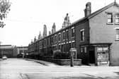 This view from July 1967 looks from the end of Parnaby Street onto Parnaby Crescent. On the left edge, industrial premises are visible. Numbers on Parnaby Crescent run from the left in ascending order to number 23 on the right which is next door to the Parnaby Road Post Office.