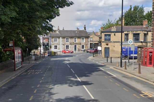 The woman was attacked with a broken bottle as she waited at the bus stop on Otley Road. (pic by Google Maps)