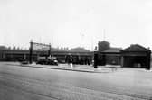 Appleyard of Leeds Ltd. at the junction of North Street with Sheepscar Street South. Shows car showroom, garage and petrol pumps in May 1929. The company was started by John Ernest Appleyard who opened his first business on Park Row in 1919. The North Street garage opened in October 1927.