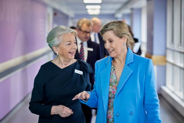 The Duchess spoke with Dame Linda Pollard, the chair of Leeds Teaching Hospitals. Photo: Leeds Teaching Hospitals NHS Trust.