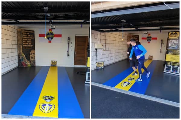 The Leeds-born two-time world featherweight champion, had the new garage mat themed after his love for the Whites.