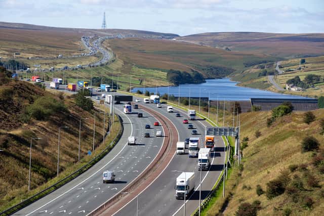The M62 at Scammonden Bridge, West Yorkshire.