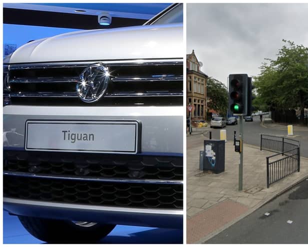Jordan was spotted driving the stolen VW Tiguan on Hyde Park Road and Woodsley Road. (pics by Getty / Google Maps)