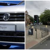 Jordan was spotted driving the stolen VW Tiguan on Hyde Park Road and Woodsley Road. (pics by Getty / Google Maps)