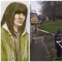 Hayley Macfarlane in court and the park cordoned off in the hours after the tragic death of the five-month-old youngster. (pics by Elizabeth Cook/PA and National World)